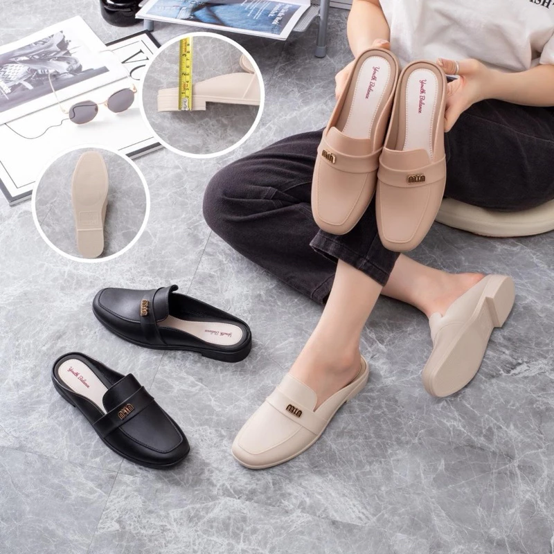 Sandal Wanita Slop Premium Karet YBL, Bustong Formal/Unformal | Sepatu Sandal Cewek Kekinian