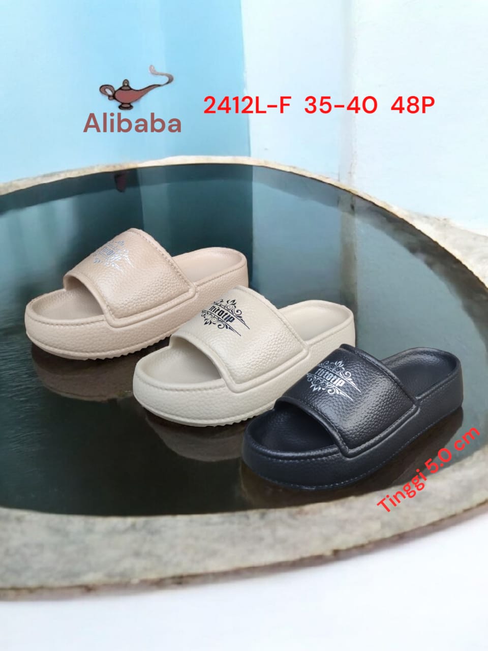 Sendal Slip On Eva Rubber Wanita Anti Slip