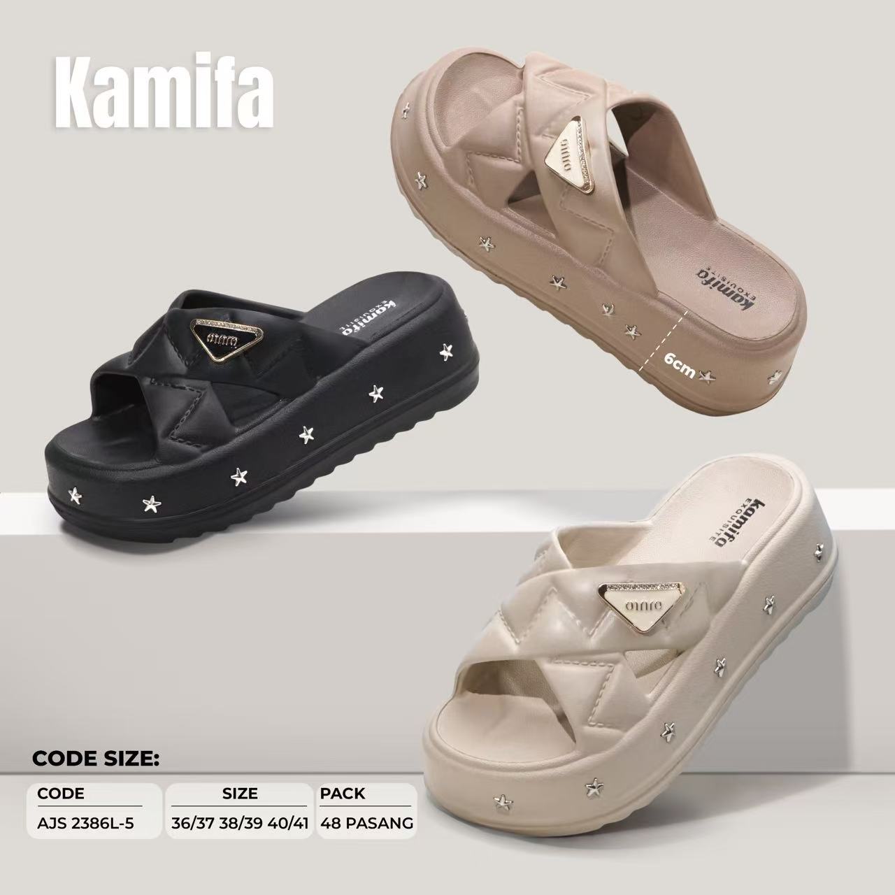 Sandal Empuk Tidak Licin Slip On Silang Jibbitz Wanita Lucu Cantik Kekinian