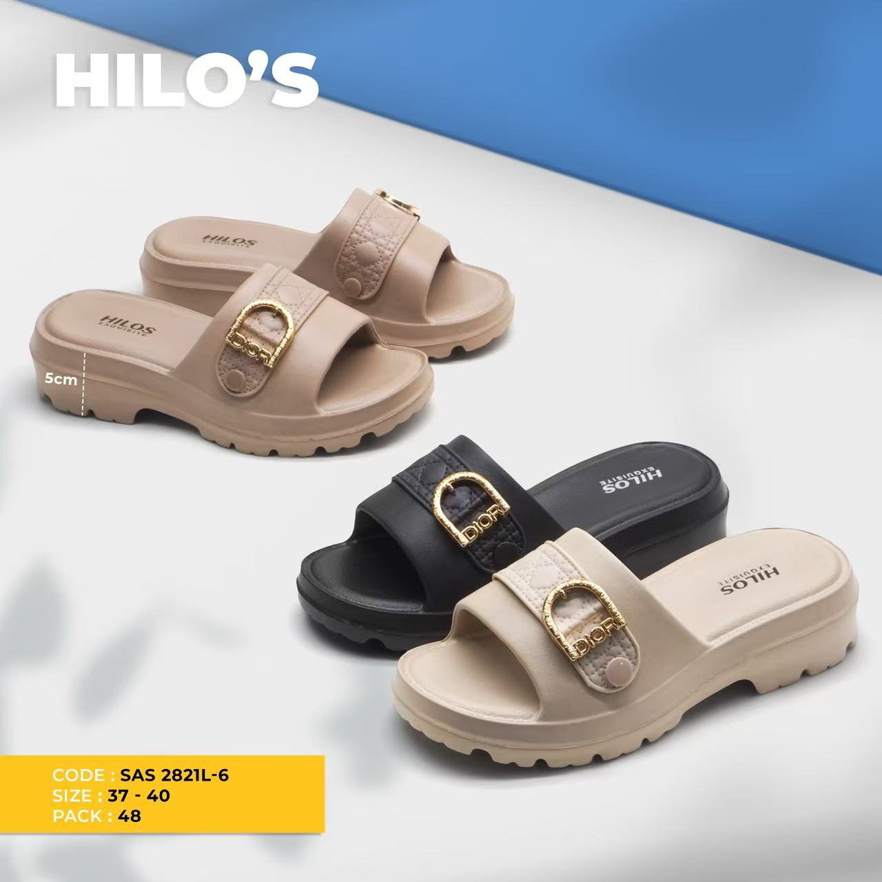 Sandal Slop Wedges Wanita Empuk dan Nyaman