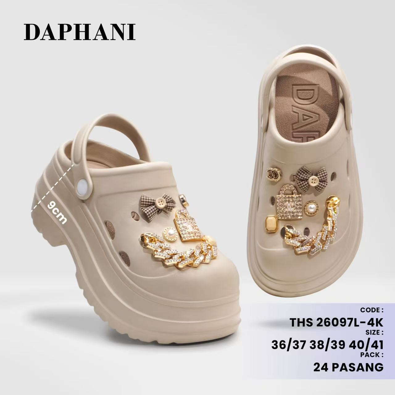 Sandal Baim 9cm Free Jibbitz Cantik Elegan