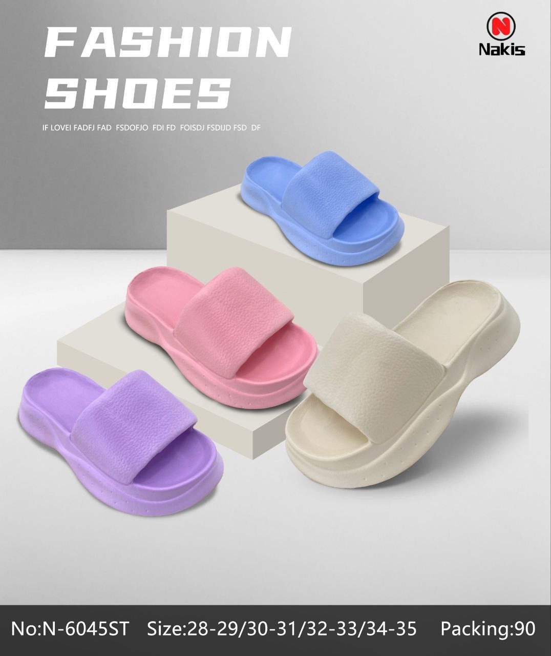 Sendal Karet Slip On Wedges Wanita Pastel Color