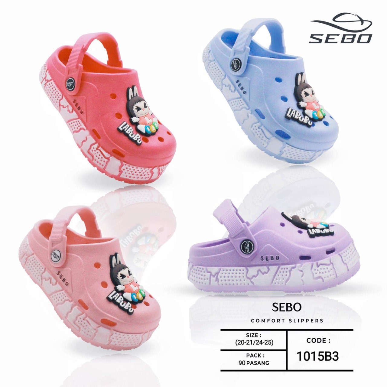 Sandal Baim Labubu Anak Slip On Lucu Empuk Tidak Licin