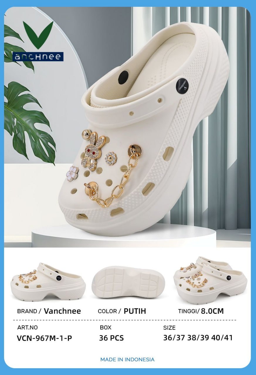 Sandal Baim Jibbitz Rantai Boneka 8cm White