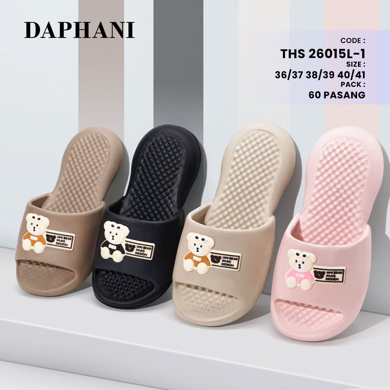 Sandal Slop Rumahan Daphani Teddy Bear